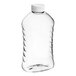 A 27 oz. clear ribbed plastic honey bottle with a white cap.