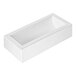 A white rectangular silicone baking mold with a clear window.