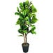 A potted LCG Sales artificial fig tree with green leaves.