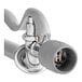 A T&S chrome plated pre-rinse faucet base with a hose.