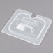 Cambro 60PPCHN190 1/6 Size Translucent Polypropylene Handled Lid with Spoon Notch Main Thumbnail 4