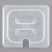 Cambro 60PPCHN190 1/6 Size Translucent Polypropylene Handled Lid with Spoon Notch Main Thumbnail 1