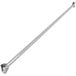 A long chrome metal rod for hanging clothes.