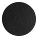 A black circular Lavex Basics floor stripping pad.
