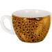 A RAK Porcelain brown coffee cup with a pattern on it.