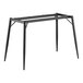 A Lancaster Table & Seating black metal table base with legs.