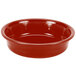 A Fiesta Scarlet extra large china bowl with a red background.