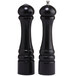 A black cylindrical Chef Specialties pepper mill with a silver button on top.