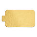 A rectangular gold Enjay dessert board with a gold tab.