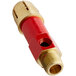 A red and gold Eagle Group LP Jet Burner valve with a threaded pipe.