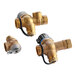 An Easyflex brass tankless water heater isolation valve kit with pressure relief valve and water valve.