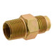 A gold zinc-plated steel gas valve with a brass male fitting.