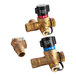 A close-up of the Easyflex Tankless Water Heater Connection Kit brass isolation valves.