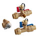 An Easyflex brass tankless water heater isolation valve kit with brass valves.