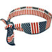 A Cordova American flag cooling bandana with a knot in the center.