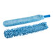 A blue Lavex duster with a white background.