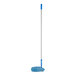 A white pole with a blue Lavex fan duster attached.