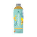 A bottle of Smartfruit Revive Star Fruit, Passion Fruit, Mango Refresher Juice Concentrate with a blue and white label with images of fruit.