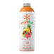 A plastic bottle of Smartfruit Tropical Harmony Puree juice with a label of fruit.