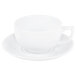 CAC RCN-57 Bright White Clinton Cappuccino Cup Saucer 6 7/8" - 36/Case Main Thumbnail 7