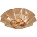 A Solia Iris brown cardboard bowl filled with food.