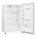 A white Danby reach-in refrigerator with its door open and shelves inside.