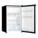 A stainless steel Danby reach-in refrigerator with its door open.