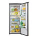 A Danby stainless steel reach-in refrigerator full of food.