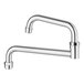 A Regency double-jointed swing spout faucet with a chrome finish.