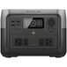 An EcoFlow RIVER 2 Max lithium-ion portable power station with black and grey buttons and switches.