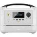 A white EcoFlow RIVER Max Plus portable power station with black buttons and handles.