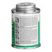 An 8 oz. clear can of E-Z Weld PVC Cement with instructions on it.