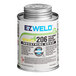 A white can of E-Z Weld Gray Medium Body PVC Cement with a label.