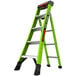 A green Little Giant King Kombo ladder with black handles.