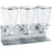 Zevro KCH-06151 Professional Silver 4 Liter Triple Canister Dry Food Dispenser Main Thumbnail 3