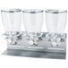 Zevro KCH-06151 Professional Silver 4 Liter Triple Canister Dry Food Dispenser Main Thumbnail 4