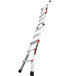A Little Giant aluminum articulated ladder with red and black accents.