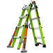 A green and orange Little Giant Conquest 2.0 ladder.