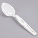 A Cambro white plastic salad spoon with a white bowl and handle.