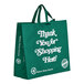 A large green RediBag USA non-woven shopping bag with white text that says "Thank You for Shopping"
