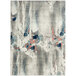 An Abani Arto Collection gray area rug with abstract blue and grey paint strokes.