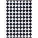 A cream and black Abani Parker Collection rug with a diamond checkered pattern.