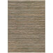 A Couristan brown and ivory area rug with a brown and gray pattern on a wood surface.