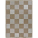 A brown and white checkered Couristan area rug.