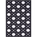 An Abani Parker Collection cream and black area rug with geometric designs.