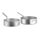 A close-up of a Vollrath Wear-Ever aluminum fry pot with a plated handle.