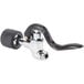 The Equip by T&S Low Flow Spray Valve with a black and chrome handle.