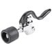 A black and chrome Equip by T&S low flow spray valve with a black handle.