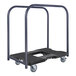A black Snap-Loc panel cart with wheels and black handles.