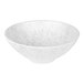 A gray marble embossed melamine bowl with a curved edge.